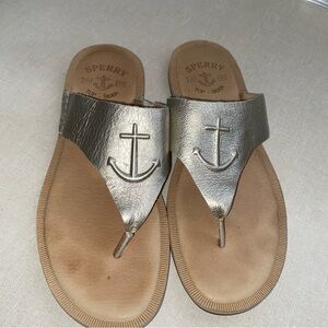 Sperry Top‎ Sider Women's Seaport Thong Sandals Size 9 Metallic